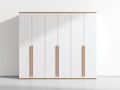 Armoire - bois - 240x60x215 cm - blanc-bois clair - contemporain