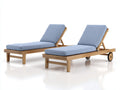 Bain de soleil-Bois massif-textile-208x74x34 cm-Bleu clair-Bois naturel-Style contemporain
