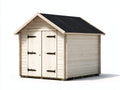 Abri de jardin-Bois-Métal-320x250x255 cm-Blanc cassé-Noir-Style nordique