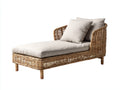 Bain de soleil - rotin-bois - 193x76x82 cm - naturel-beige - style bohème
