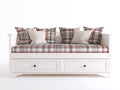 Canapé lit-Bois-tissu-209x93x84 cm-Blanc-Rouge-Gris-Beige-Style cottage