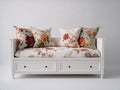 Canapé lit-Bois-tissu-200x90x86 cm-Blanc-Crème-Rouge-Orange-Vert-Style campagne