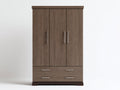 Armoire - bois - 160x57x208 cm - brun taupe-argenté - contemporain