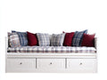 Canapé lit-Bois-tissu-224x94x86 cm-Blanc-Bleu marine-Rouge-Gris clair-Style cottage