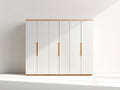 Armoire - bois - 210x58x205 cm - blanc-bois clair - moderne