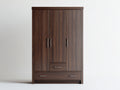Armoire - bois - 155x58x210 cm - brun foncé-argenté - classique