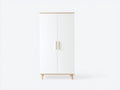 Armoire - bois - 90x48x190 cm - blanc-bois clair - scandinave