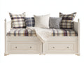 Canapé lit-Bois-tissu-208x94x95 cm-Blanc-Beige-Bleu-Rouge-Style cottage
