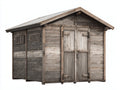 Abri de jardin-Bois-Métal-390x280x265 cm-Gris patiné-Bois naturel-Style vintage