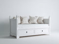 Canapé lit-Bois-tissu-198x91x96 cm-Blanc-Blanc cassé-Style classique