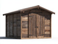 Abri de jardin-Bois-340x260x255 cm-Brun foncé-Bois naturel-Style authentique