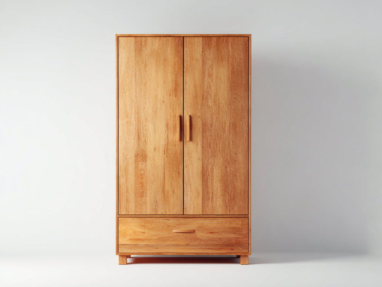 Armoire - bois - 100x52x195 cm - bois naturel - scandinave