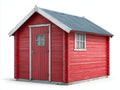 Abri de jardin-Bois-Métal-280x210x240 cm-Rouge-Blanc-Gris-Style scandinave