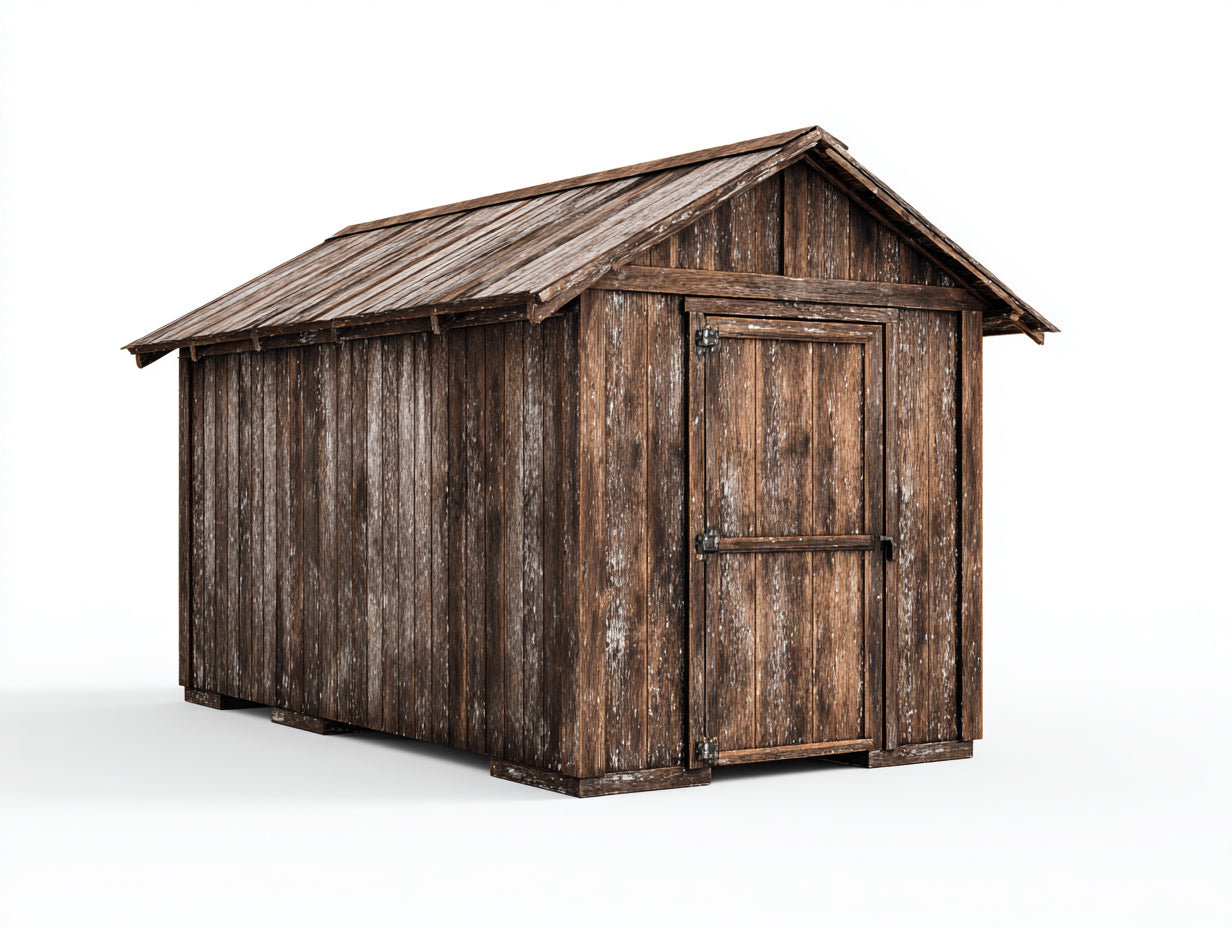 Abri de jardin-Bois-310x230x245 cm-Brun vieilli-Bois foncé-Style rustique